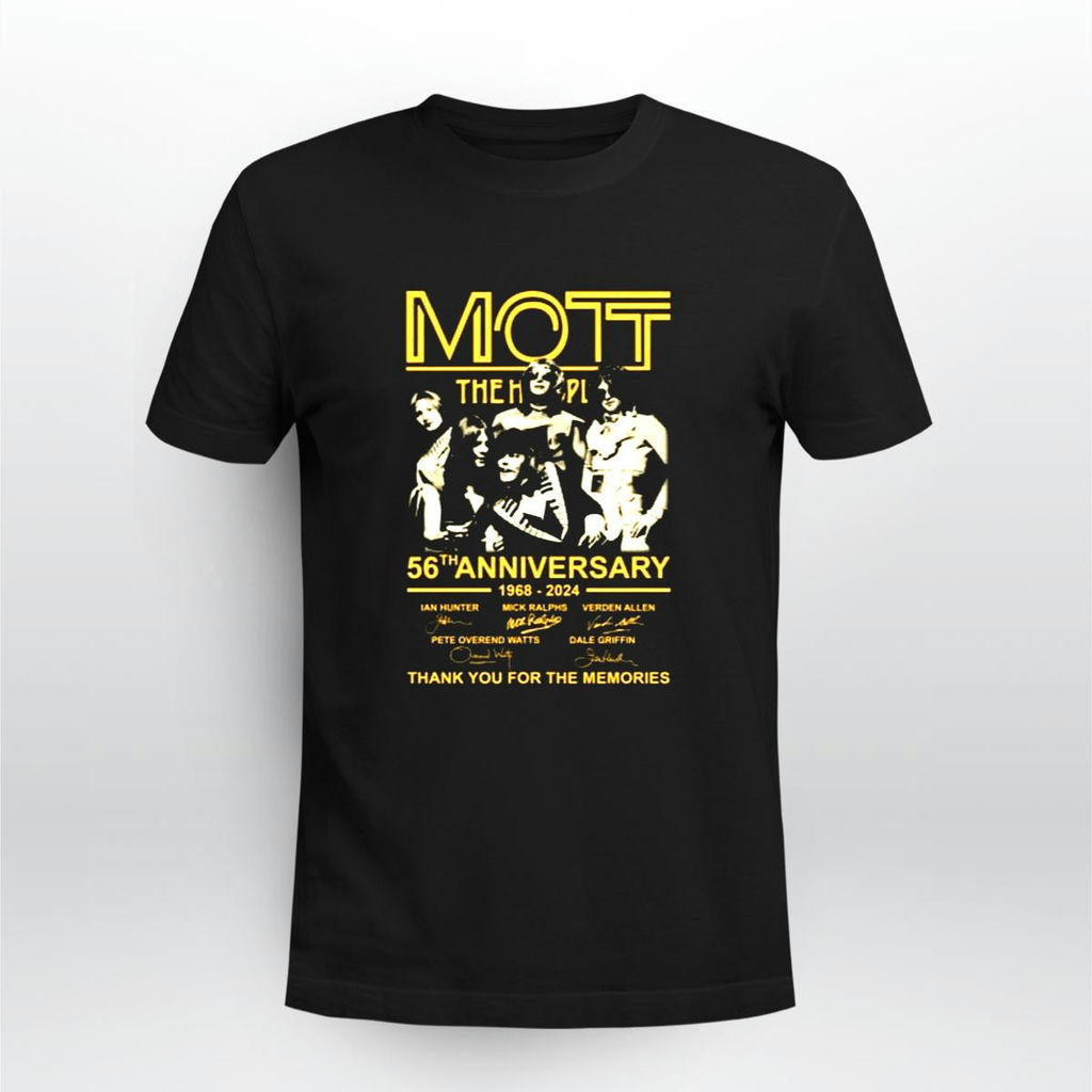 Mott The Hoople 56Th Anniversary 1968 2024 Thank You For The Memories Shirt, Classic Style T-Shirt, Premium Shirt