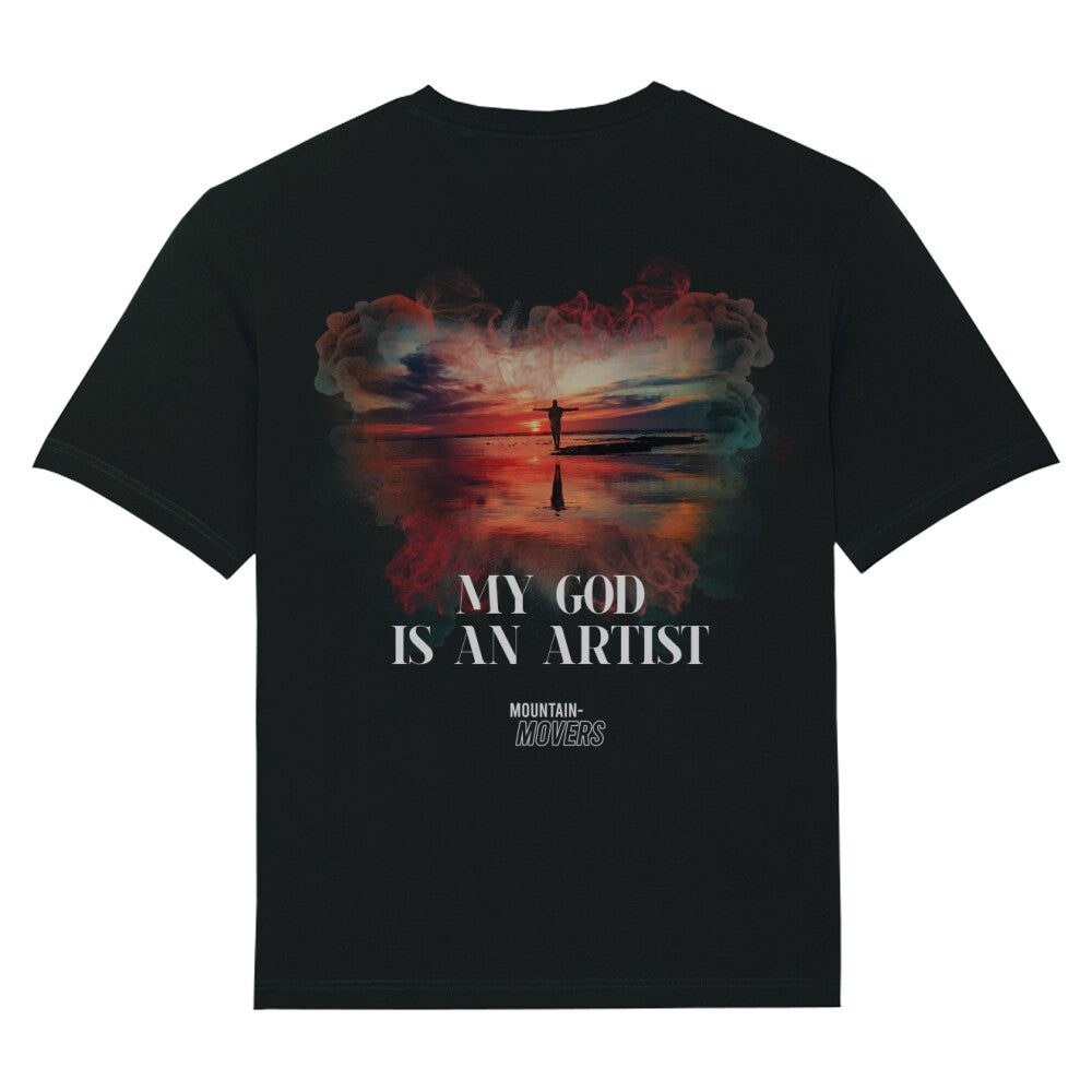 My God Is An Artist Oversized Shirt, Unisex Backprint