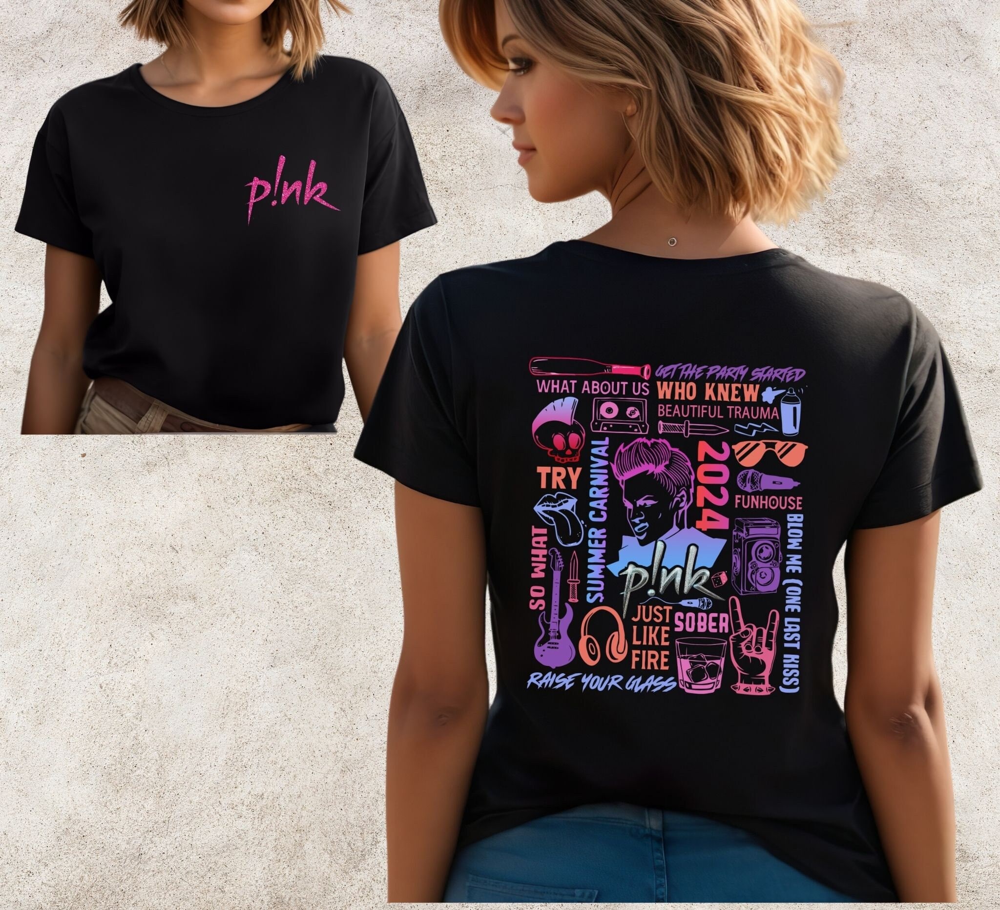 P!Nk Pink Singer Summer Carnival 2024 Tour Shirt, 2024 P!Nk Concert,Music Tour 2024 Shirt