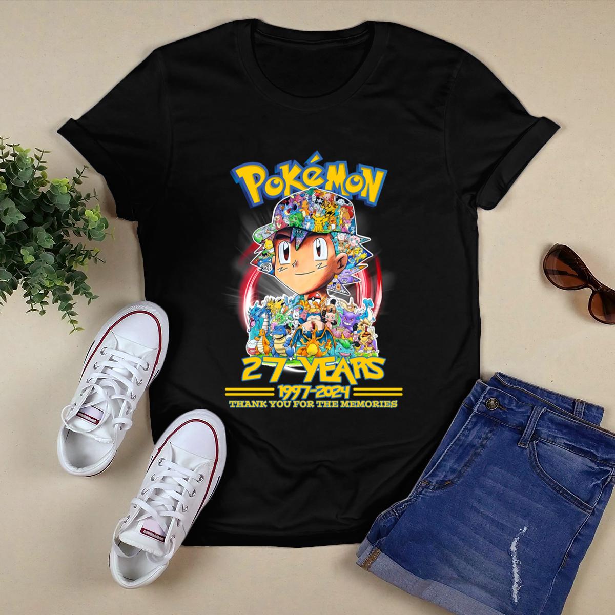 Pokemon Shirt, Pokemon 27 Years 1997 2024 Thank You For The Memories