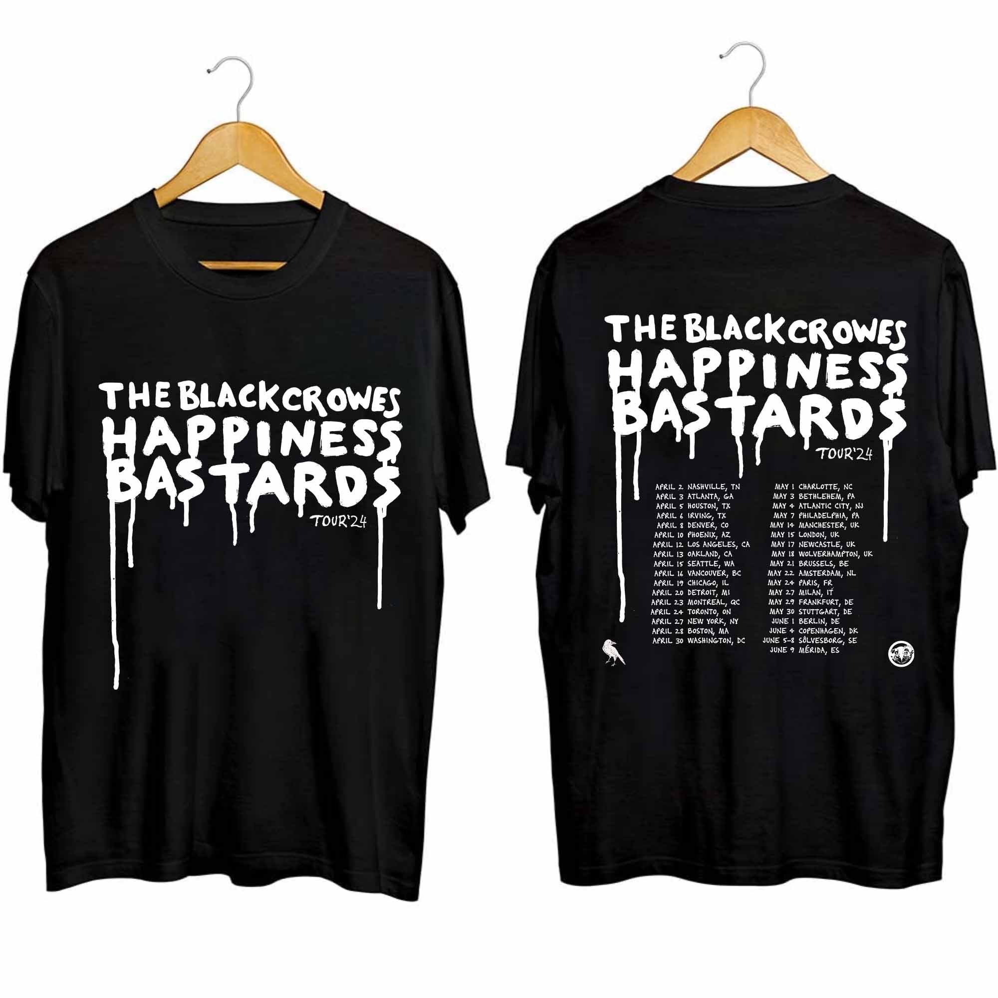 The Black Crowes 2024 Happiness Bastards Tour Shirt, Singer Shirt, Ablum Music Shirt, Fan Shirt, Trend Shirt